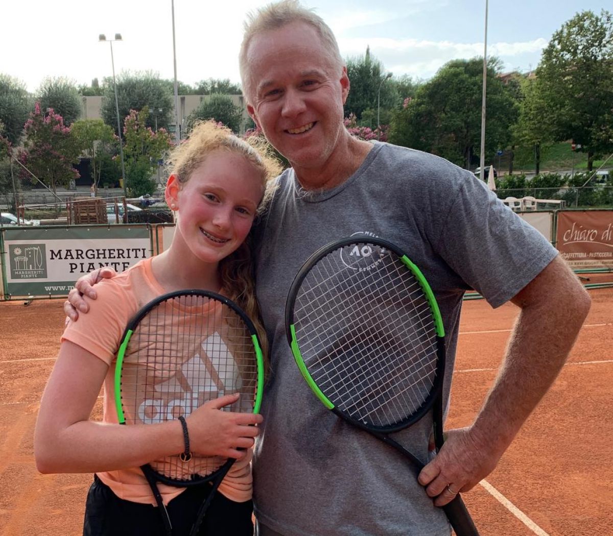 Patrick McEnroe al Ct Chiusi con la figlia Victoria